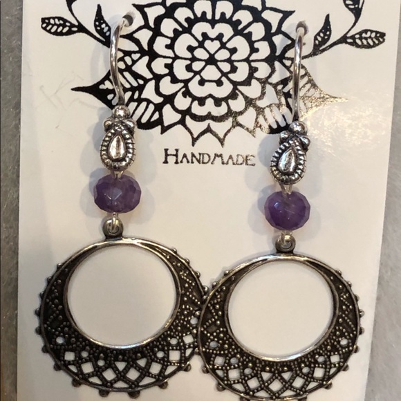 Amethyst Statement Earrings - Picture 5 of 8